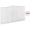 vidaXL Klenuté gabionové koše 10ks 400x50x220/240cm pozinkované železo