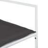 vidaXL Zahradní židle s poduškami 4 ks bílé ocel a textilen