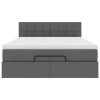 vidaXL Osmanská postel s matrací & LED diody Tmavě šedá 140x200 cm