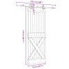 vidaXL Posuvné dveře s kováním 70 x 210 cm masivní borové dřevo