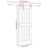 vidaXL Posuvné dveře s kováním 90 x 210 cm masivní borové dřevo