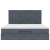 vidaXL Osmanský rám postele s matracíes tmavě šedá 180x200cm samet