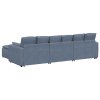 vidaXL Modulární pohovka s podnožkou a polštáři modrá