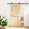 vidaXL Posuvné dveře s kováním 95 x 210 cm masivní borové dřevo