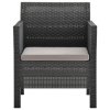 vidaXL Zahradní židle s polštářem antracitová 63 x 65 x 76 cm PP ratan