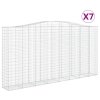vidaXL Klenuté gabionové koše 7 ks 400x50x200/220cm pozinkované železo