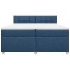 vidaXL Box spring postel s matrací modrá 200x200 cm textil