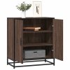 vidaXL Příborník hnědý dub 68 x 35 x 76 cm kompozitní dřevo a kov