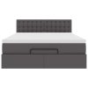 vidaXL Osmanský postel s matracemi&LED šedá 140x200cm umělá kůže