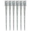 vidaXL Kotvící hroty 6 ks stříbrné 9 x 9 x 90 cm pozinkovaná ocel