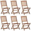 vidaXL Skládací zahradní židle s poduškami 6 ks masivní akáciové dřevo