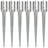 vidaXL Kotvící hroty 6 ks stříbrné 10 x 76 cm pozinkovaná ocel
