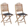 vidaXL Skládací zahradní židle s poduškami 2 ks bambus