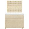 vidaXL Box spring postel s matrací krémová 90x190 cm textil