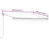 vidaXL Automatická zatahovací markýza 400 x 350 cm krémová