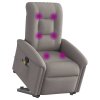 vidaXL Zvedací masážní polohovací křeslo taupe textil