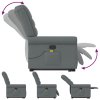 vidaXL Zvedací masážní polohovací křeslo tmavě šedé textil