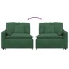 vidaXL Modulární pohovka koncový modul s područkami a polštáři tmavě zelená 100 cm