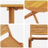 vidaXL Skladací bistro sada 3 pcs Hnědá Masivní akátové dřevo