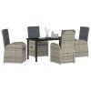 vidaXL Zahradní jídelní souprava s polštářem 5 pcs Šedá polyratan