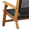 vidaXL Zahradní nábytek Černá 122 x 78 x 73cm Masivní akáciové dřevo