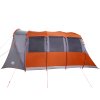 vidaXL Rodinný stan se střechou Šedá a oranžová 576 x 325 x 213 cm