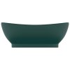 vidaXL Luxusní umyvadlo přepad oválné tmavě zelené 58,5x39 cm keramika