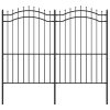 vidaXL Zahradní plot s kopím nahoře černý 239 x 175 cm, práškově lakovaná ocel