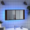 vidaXL LED koupelnová skříňka se zrcadlem hnědý dub 100 x 12 x 45 cm