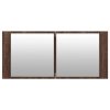 vidaXL LED koupelnová skříňka se zrcadlem hnědý dub 100 x 12 x 45 cm