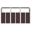 vidaXL Box na 3 popelnice hnědý 216 x 81 x 115 cm ocel
