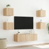 vidaXL 5dílná obývací stěna s LED osvětlením dub sonoma