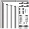 vidaXL Zahradní plot Woerden 4 pcs Šedá