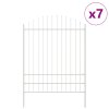 vidaXL Zahradní plot 7 pcs Bílá 170 x 225 cm Práškově lakovaná ocel