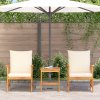vidaXL Sada zahradních pohovek s polštářem 3 pcs Přírodní olej