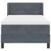 vidaXL Postel s boxspringem s čelo Tmavě šedá 200 x 90 cm samet