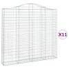 vidaXL Klenuté gabionové koše 11ks 200x30x180/200cm pozinkované železo