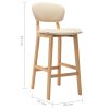 vidaXL Barové židle 2 ks krémové textil