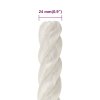 vidaXL Pracovní lano bílé 24 mm 100 m polypropylen