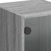 vidaXL Highboard se skleněnými dvířky šedý sonoma 35 x 37 x 109 cm
