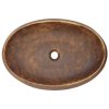 vidaXL Umyvadlo na desku hnědé oválné 59 x 40 x 15 cm keramika