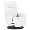 vidaXL Masážní polohovací křeslo s podnožkou bílé umělá kůže