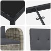 vidaXL Zahradní jídelní souprava s polštářem 3 pcs Šedá polyratan