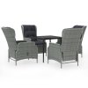 vidaXL 5dílný zahradní jídelní set světle šedý