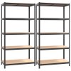 vidaXL 5patrové úložné regály 2 ks antracitové ocel a kompozitní dřevo