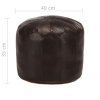 vidaXL Sedací puf tmavě hnědý 40 x 35 cm pravá kozí kůže