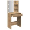 vidaXL Toaletní stolek s LED dub artisan 60 x 40 x 140 cm