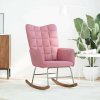 vidaXL Houpací křeslo růžové samet