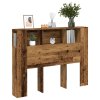 vidaXL Čelo postele s úložným prostorem old wood 140 x 18,5 x 102,5 cm
