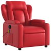 vidaXL Masážní polohovací křeslo červené umělá kůže